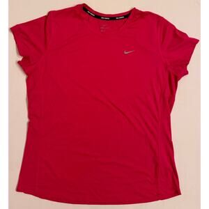 Nike Women's Pink Running T-Shirt Short Sleeve Size XL Pink Dri-Fit